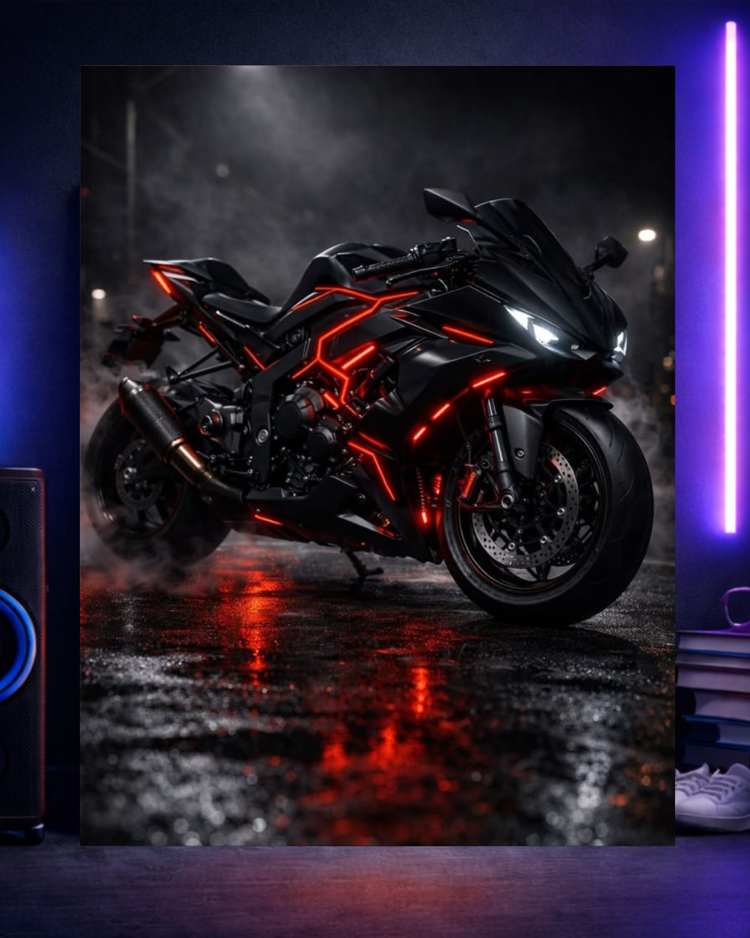 Cyber-Pulse: Neon Stealth Superbike - Image 2